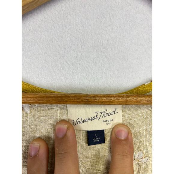 Universal Thread Yellow Floral Button Midi Dress Large - Picture 6 of 8